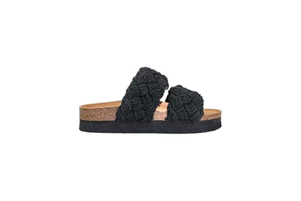 Exani Leia W - Modern sandal med mellansula i äkta läder (Black, Europeiska skostorlekar, Vuxen, Numeriskt, Medel, 37)