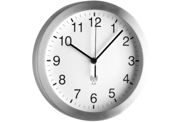 TFA  Dostmann 98.1091 Radioväggklocka, Borstad Aluminium, Glas, Vit, L 250 x B 41 x H 250 mm