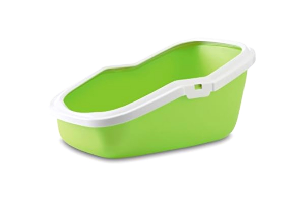 Savic Nobby Aseo kattsandbricka med fälg, vit/limegrön