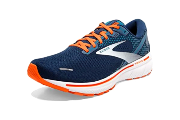 Brooks  ghost 14 hardloopschoenen voor heren, Blue Titan Teal Flame, 45 EU