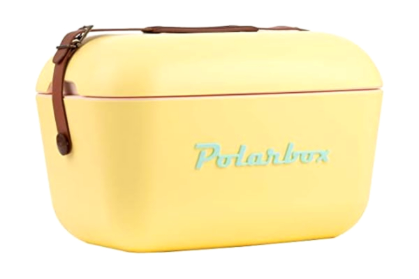 Polarbox Vintage 20L Pop Yellow Cooler - blå logotyp POLARBOX