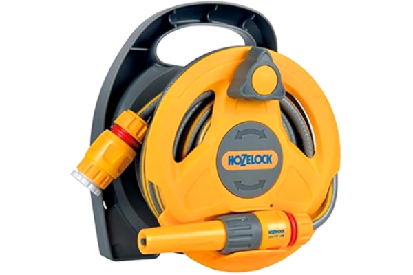 Hozelock  Micro Small Hose and Reel, Ideal for patios/Balconies, Grey