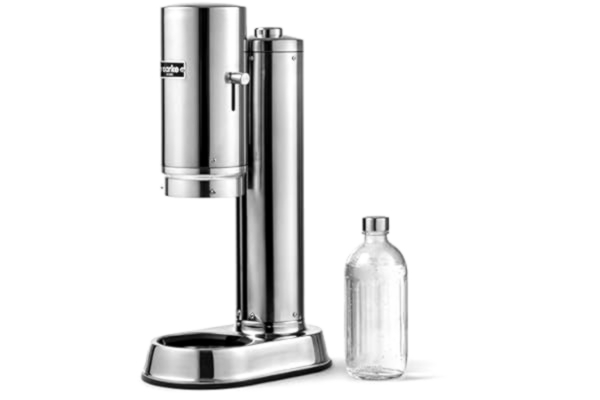 Aarke  Carbonator Pro, Kolsyremaskin i Rostfritt Stål med Glasflaska, Stål