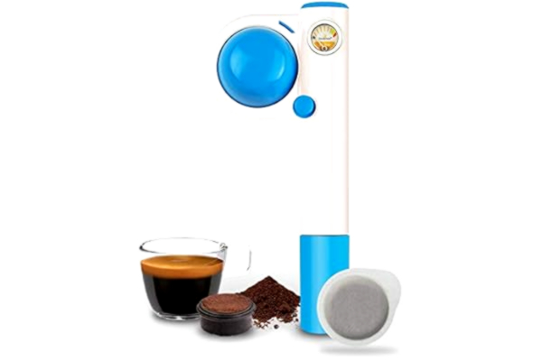 Handpresso  - Handpresso Pump Pop Blue 48268, Portable, manual and travel coffee espresso maker for ESE pods or ground coffee