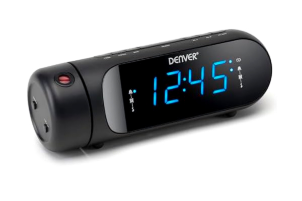 Denver  CPR-700 radioväckarklocka FM-USB-väckarklocka, batteriladdningsfunktion svart