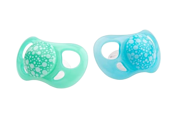Twistshake  2x 6+ Månader Nappar, Lätt Napp Som Andas med extra ventilation och ortodontisk form, Silikonnappar för Känslig Hud, Pastellblått/Pastellgrönt