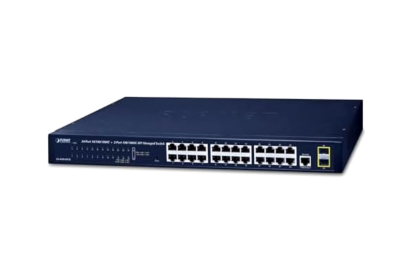 Planet  GS-4210-24T2S Managed network switch L2 Gigabit Ethernet (10/100/1000) 1U Black network switch - Planet GS-4210-24T2S, Managed, L2, Gigabit Ethernet (10/100/1000), 1U