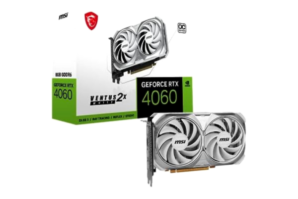 MSI  GeForce RTX 4060 VENTUS 2X OC WHITE - 8GB GDDR6 RAM - Näytönohjaimet
