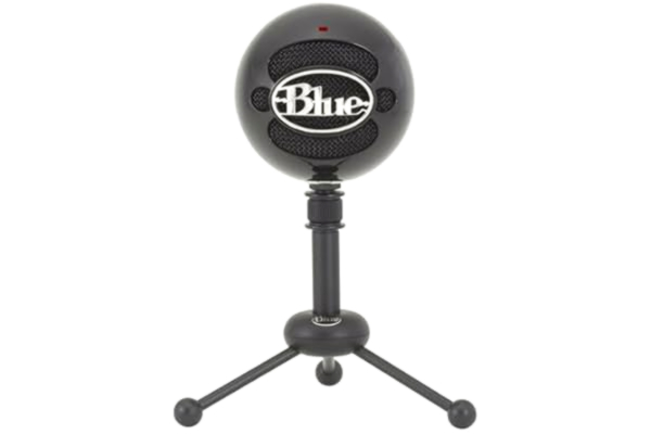 Blue Microphones Blue Snowball USB-mikrofon för inspelning, streaming, podcasting, gaming på PC och Mac, kondensatormikrofon med kardioid- och omnidirektionell upptagningsmönster - Svart