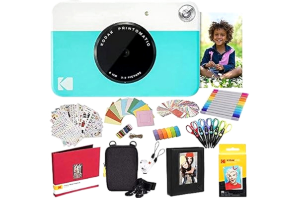 Kodak KODAK Printomatic Appareil Photo instantané (Bleu) Forfait Tout-en-Un Papier Photo Zink (20 Feuilles) et Bien Plus Encore