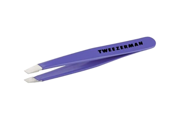 Tweezerman TWEEZERMAN Mini pincett (snedställda spetsar, ögonbrynspincett, professionell kvalitet, rostfritt stål), Blooming Lilac