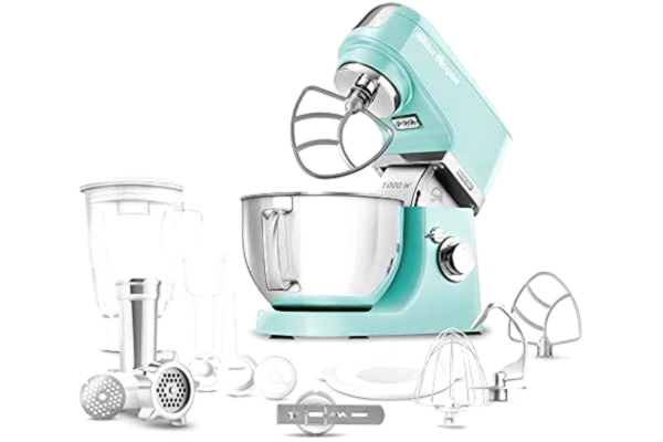 Sencor SENCOR STM 6351GR Robot Multifonctions 1 000 W Robot Pâtissier, Blender Professionnel 8 Vitesses Fonction PULSE Bol d'Acier Inoxydable 4,5 L