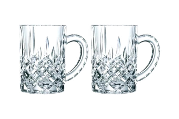 Nachtmann Spiegelau & Nachtmann, ölmuggar med slipdekoration, ölglas av kristallglas, 600 ml, ölmugg i serien Noblesse, genomskinlig, 2 stycken (1-pack)