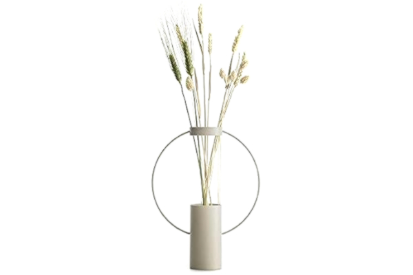 Sagaform SAGAFORM Stor månvas | beige | H 30 cm, Ø 23,5 cm | Boho dekorationsvas av pulverlackerad metall | för snittblommor eller pampasgräs | Modern dekorationsvas | Blomvas