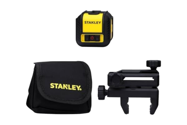 Stanley  Korslinjelaser Cubix röd STHT77498-1 (självnivellerande, med röd diod, för inomhusbruk, noggrannhet: 6 mm/10 m, IP50, laserklass 2, inklusive vägghållare, batterier och ficka)