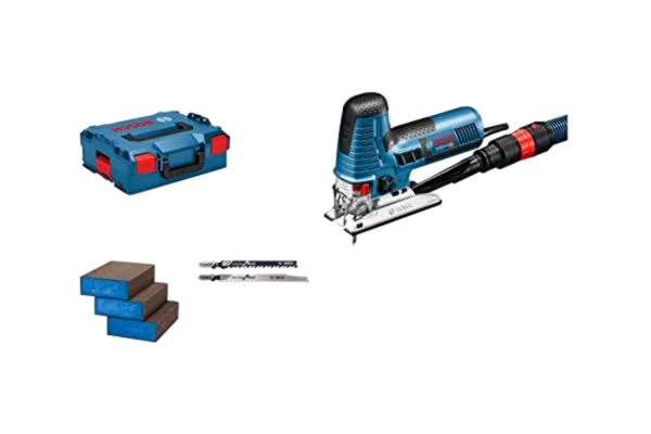 Bosch  Professional Wyrzynarka GST 160 CE (800 W, adapter do odsysania pyłu, osłona, 3 brzeszczoty, 3 gąbki szlifierskie, walizka L-BOXX 136) – Amazon Exclusive