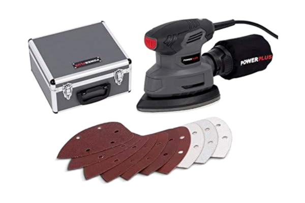 Powerplus Tools Slipe Mus 140 Watt i Koffert med 100 stk.