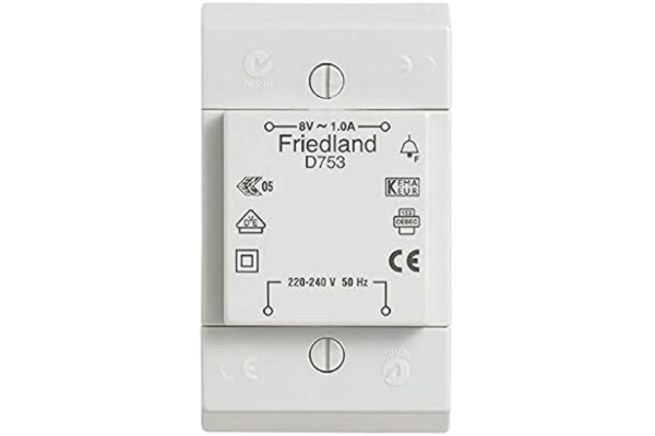 Friedland Transformer 220/ 8V 1.0A grå D753