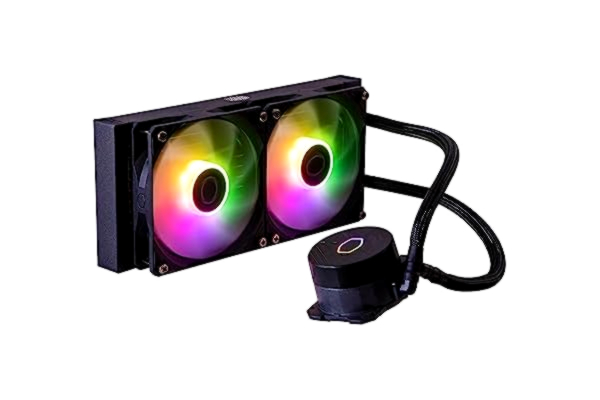 Cooler Master  MasterLiquid 240L Core ARGB CPU-Vätskekylare - Gen S Dubbelkammarpump, Kylare i Toppklass & 2 x 120mm ARGB-Fläktar, LGA 1700 & AM5-Fäste - Svart
