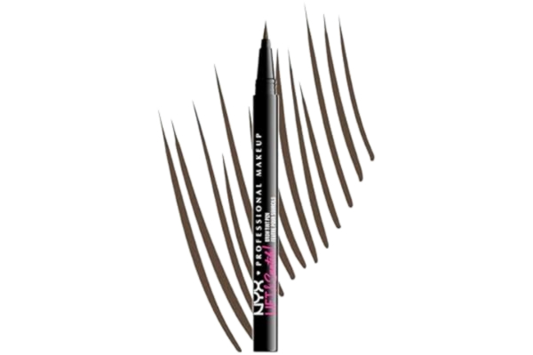 NYX  Professional Makeup, ögonbrynspenna, utrustad med en mikroborste för både tunna och tjocka linjer, Lift & Snatch! Brow Tint Pen, nyans: Ash Brown