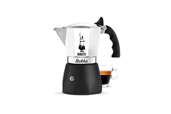 Bialetti  – Nya Brikka, Kaffebryggare För Moka, Den Enda Kaffebryggaren För Spis Som Gör En Espresso Med Crema, 2 Koppar (90 Ml), Aluminium Och Svart