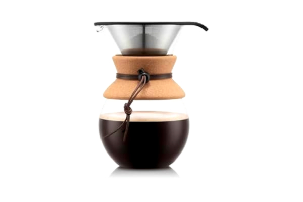 Bodum  11571-109 Pour Over Kaffebryggare med permanent filter 1 L, flerskikts, transparent, 14 x 16,3 x 20,2 cm