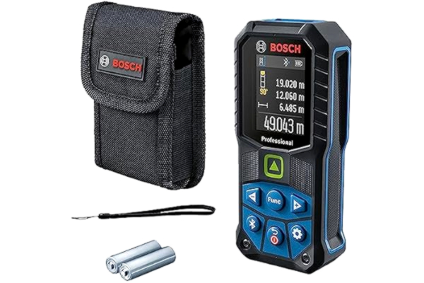 Bosch  Professional laseravståndsmätare GLM 50-27 CG (grön laser, arbetsområde: upp till 50 m, robust, IP65, dataöverföring via Bluetooth, 2x AA-batterier, handledsrem, skyddsväska)