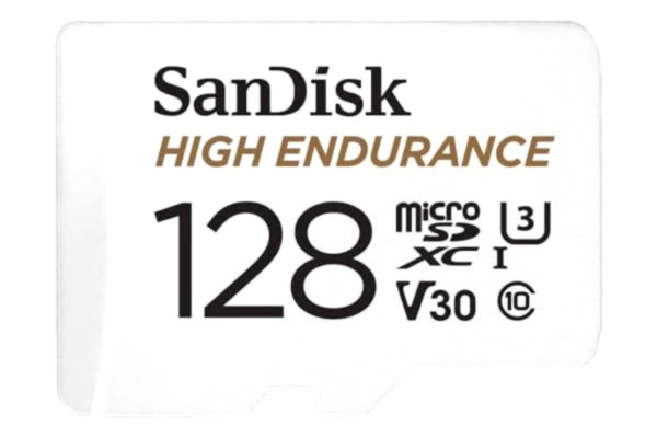 SanDisk  128GB High Endurance microSDXC card for IP cams & dash cams + SD adapter up to 10,000 Hours Full HD / 4K videos up to 100 MB/s UHS-I Class 10 U3 V30
