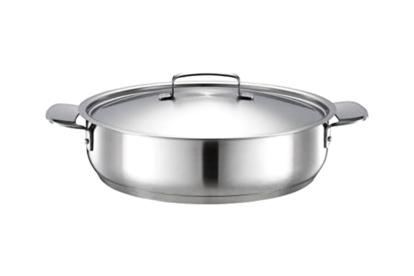 Fiskars  stekpanna med lock, Ø 28 cm, Belagd, Lämplig för alla hällar, Återvunnet rostfritt stål, Allt stål, Silver, 1064749