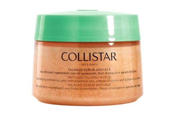 Collistar  Anti-aging-thalasso-peeling, exfolierande salter, peeling regenereringssalt med eteriska oljor, apelsinblomma och citrusfrukt från Sicilia, 700 g