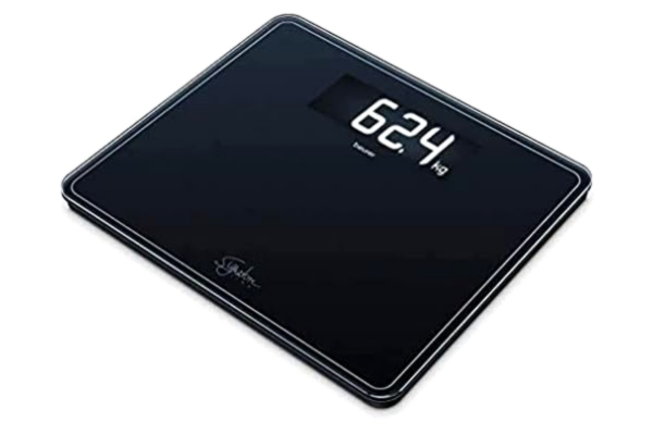 Beurer  GS410 Signature Line Glass Bathroom Scale - Black | XXL standing area | Made from safety glass for a robust and stylish finish | XXL digital display | 200kg weight capacity, 73576
