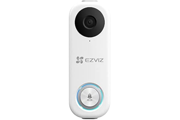 EZVIZ  Wired Video Doorbell Camera, 2.4GHz/5GHz Dual Band WiFi, IP65 Waterproof, 1080P, Video Night Vision up to 5M, AI Human Detection, 2-Way Audio, 170° Field of View, H.265, Cloud/SD Storage (DB1C)