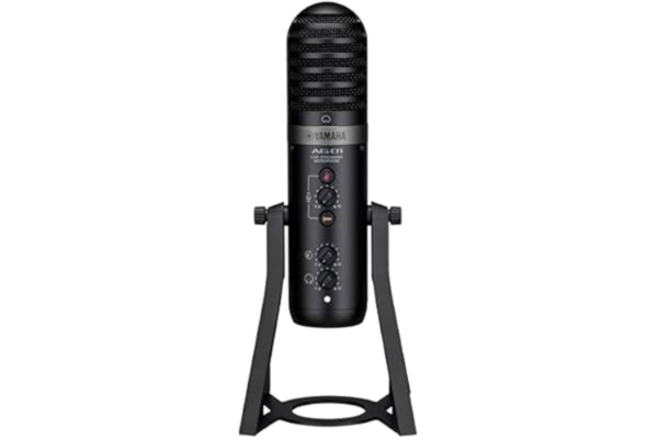 Yamaha  AG01 Live Streaming USB-kondensatormikrofon, högupplöst ljudinspelning och uppspelning, för Windows, Mac, iOS och Android, svart