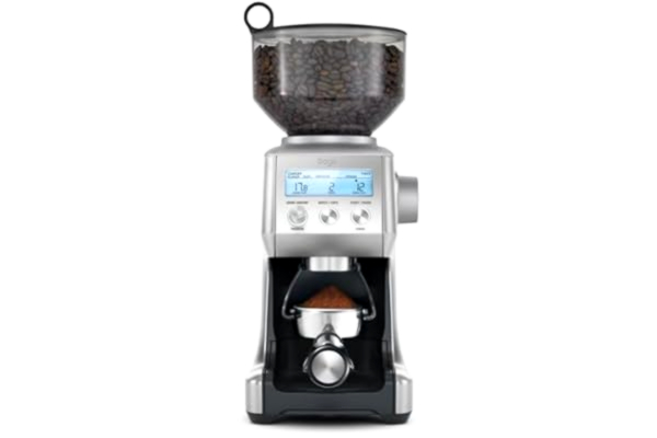 Sage Appliances Sage - The Smart Grinder Pro - Kaffekvarn med koniskt malverk - Programmerbar, automatisk, individuell - 60 malningsinställningar - 165 W, inkl. portafilter-insatser - Borstat rostfritt stål