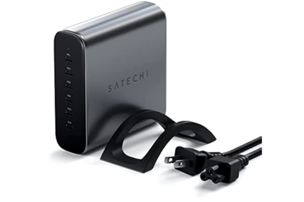 Satechi  200 W GaN-laddningsstation med 6 portar, 2 140 W USB-C och 4 USB-C, snabbladdande reseladdare för flera enheter, för MacBook Air/Pro M4, iPad Air/Pro M4, iPhone 16, de flesta