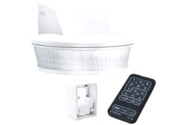 Steinel STEINEL sensIQ S rörelsedetektor för inomhus- och utomhusbruk, sensoromkopplare, PIR-sensorer, 300° avkänningsvinkel, 20 m räckvidd, IP54-värde, vit