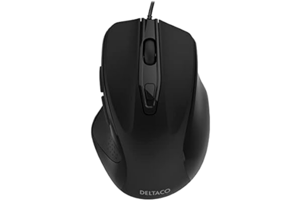 Deltaco  Kontor - Ergonomisk mus - Tysta klick - Svart