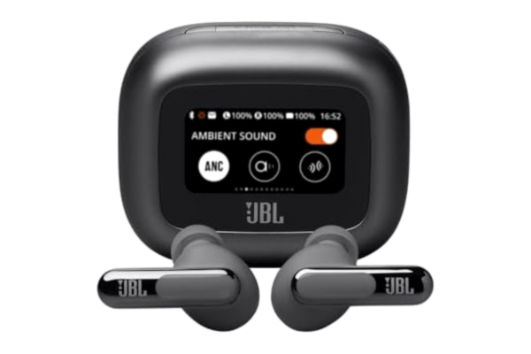 JBL  Live Beam 3 — Trådlösa in-ear Bluetooth-öronsnäckor, 48H speltid, True Adaptive-brusreducering, högupplöst JBL Signature-ljud, IP55-vattentäthet, stick-design med sluten baksida, svart