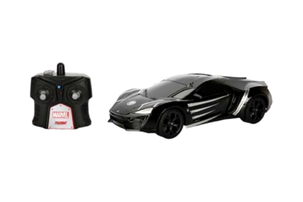 Jada  Toys 253226001 - Marvel RC Black Panther Lykan 1:16 - Radiostyrd Bil, Maxhastighet på 8 km/h, Från 6 år