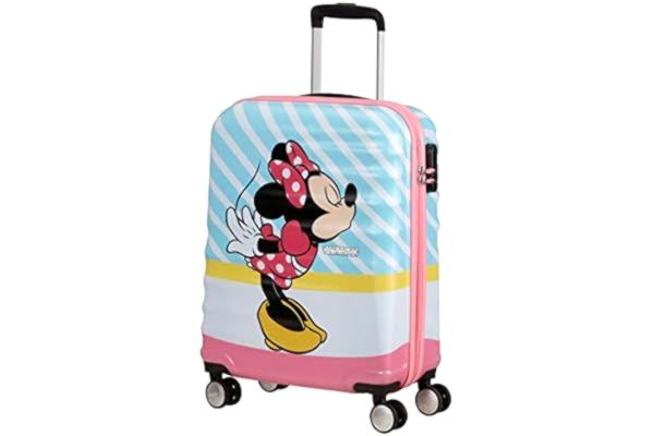 American Tourister  Wavebreaker Disney - Spinner S Hand Luggage, Multicolour (Minnie Pink Kiss), 55 cm, 36 Litre