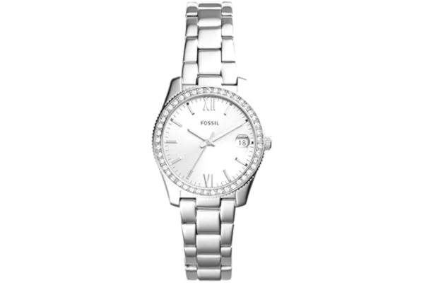Fossil  klocka för kvinnor Scarlette Mini, kvartsrörelse, 32 mm silver rostfritt stålfodral med rostfritt stålrem, ES4317