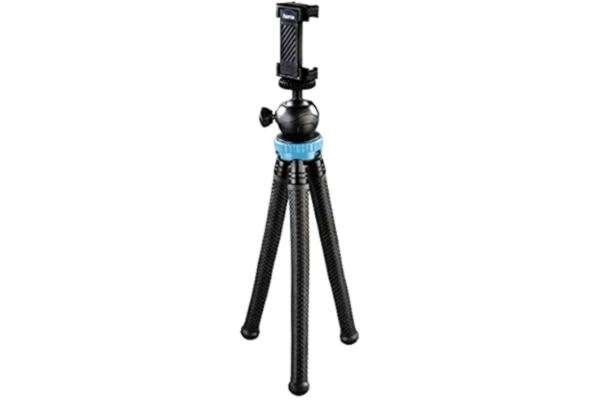 Hama  FlexPro-statief (voor smartphone, GoPro en camera's, met scharniervoeten, hoogte 27 cm), Zwart/Blauw, 27cm