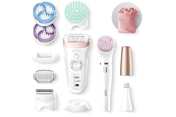 Braun  Silk-épil 9 81683683, Hvid, Lyserød, 40 pincetter, Eksfoliering, LED, Tyskland, 1 SensoFoil