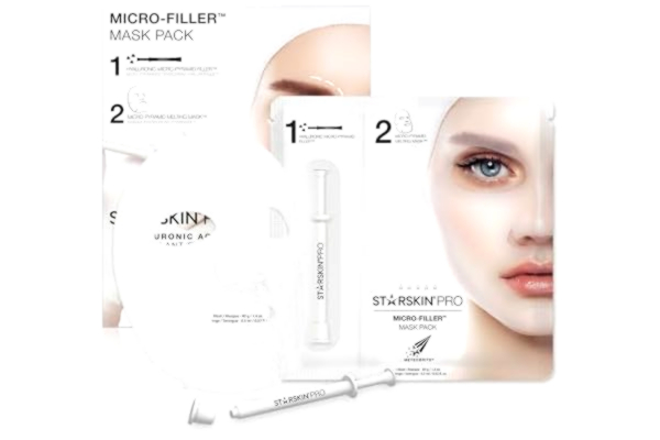 Starskin STARSKIN 2-stegs Micro-Filler Ansiktsmask, Anti-aging Sheet Mask med Hyaluronsyra, Uppstramande och Föryngrande, 1 st