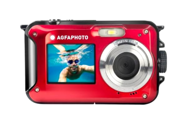 AgfaPhoto AGFA Photo Realishot WP8000 - vattentät digitalkamera, 3m/10, 24 MP, Full HD-video, dubbel LCD-skärm, 16x digital zoom, digital stabilisator, litiumbatteri - röd