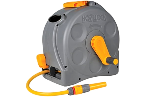 Hozelock  2415 0000 Compact 2in1 Reel with 25m Hose, Grey/yellow