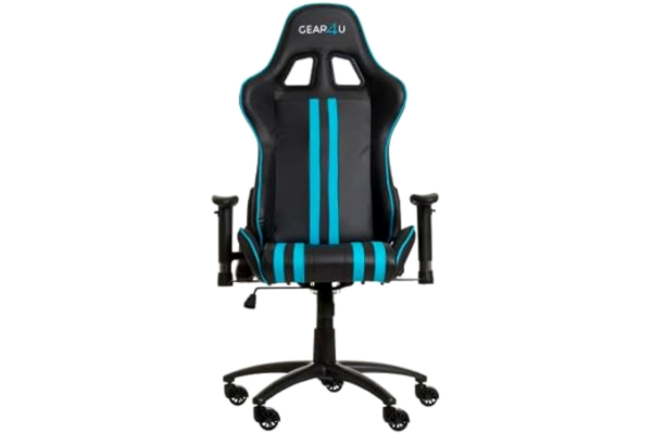 Gear4U GEAR4U Elite Black Light Blue Chair de Jeu, Métal, Cuir, Mousse, Bleu Clair, Taille Unique