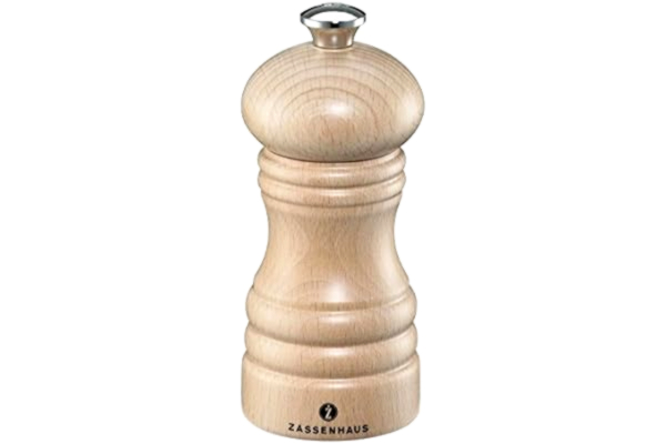 Zassenhaus  Berlin Saltkvarn lackerad bokträ naturlig finish 12 cm