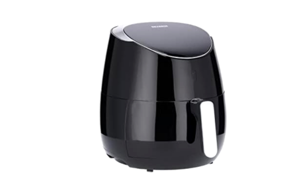 Severin SEVERIN Hot Air Fryer XXL med 5 liters kapacitet, varmluftsfrys för hälsosam matlagning, fettfri fritös med 8 automatiska program, 2000 W, svart/silver metallic, FR 2445