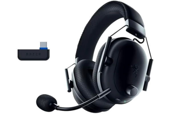 Razer  Blackshark V2 Pro (Playstation) - Trådlöst E-Sport Headset för PS5 (TriForce 50 mm drivelement, HyperSpeed Wireless, FPS-ljudprofil, avtagbar HyperClear-Mikrofon) Svart